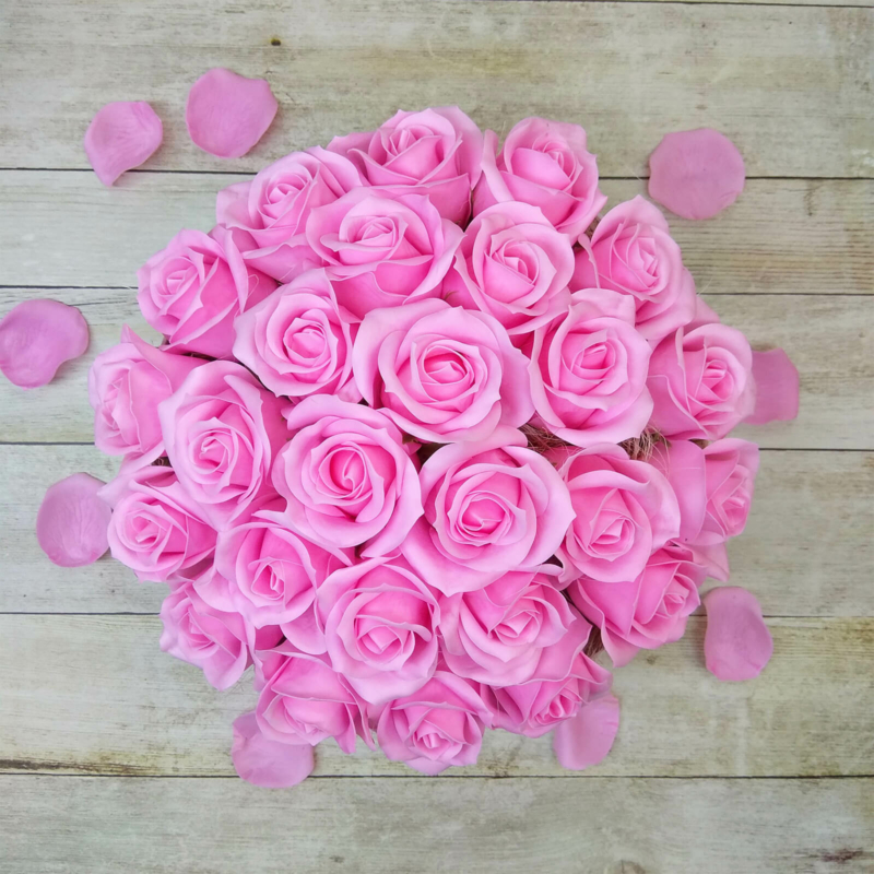 Illatos rózsabox pink - deluxe 26 szálas